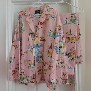Nick and Nora 100% Cotton Flannel Pajama Set "Piggin Out"